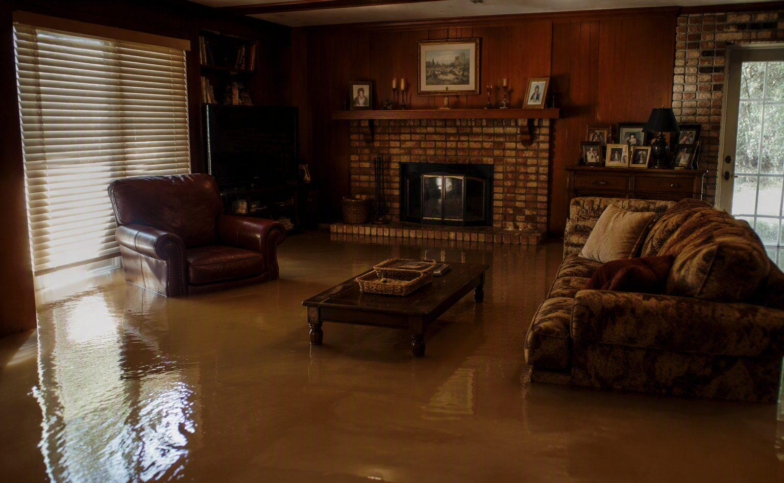 Floodwater inside a Southwest Georgia home