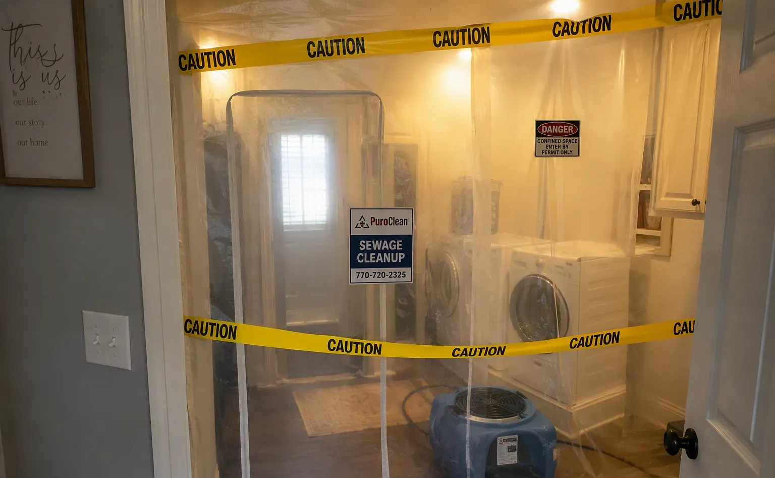 Sewage cleanup and water extraction in a Albany property